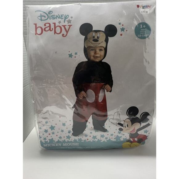Disney Baby Mickey Mouse Costume 12-18M by Disguise – Jumpsuit, Headpiece & Tail - Picture 1 of 10